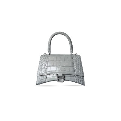 BALENCIAGA WOMEN'S HOURGLASS HANDBAG SMALL IN DARK GRAY 5935461LRGM5011 (22.9*15*9.9cm)